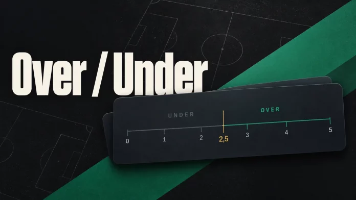 Over under – linia 2,5 gola na osi liczby goli