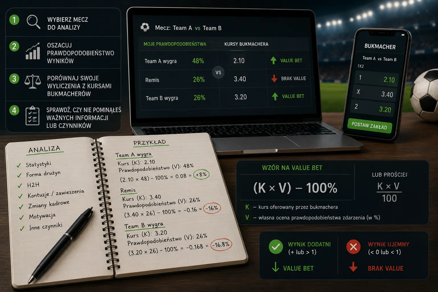 Jak obliczyć value bet na podstawie kursu i prawdopodobieństwa